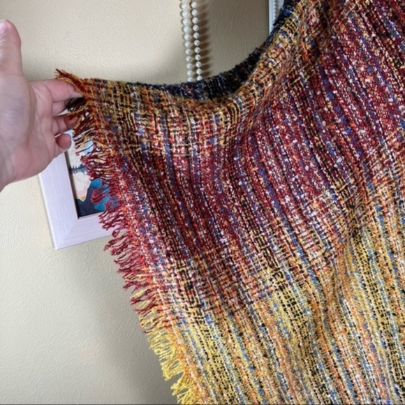 ANGIE | Yarn Knit Boho Fall Winter Cardigan Poncho Wrap - Picture 6 of 11